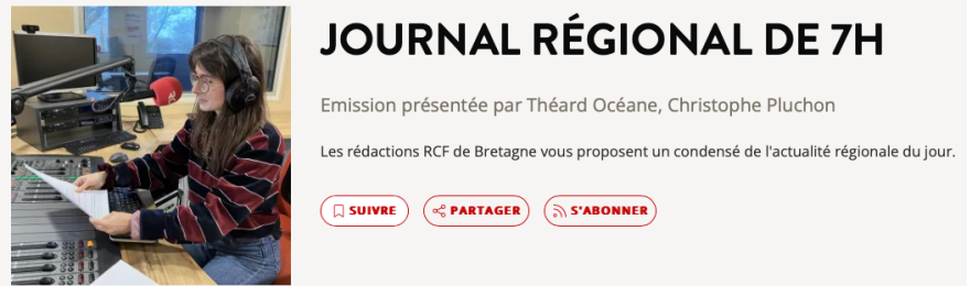 Emission radio RCF Bretagne